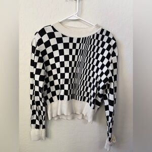 Tommy Hilfiger Black and White Checkered Knit